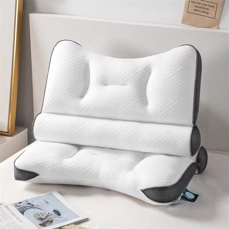 Miesten ergonominen niskatukityyny, musta tai sininen, aerodynaaminen muotoilu, hypoallergeeninen neulottu kangas.