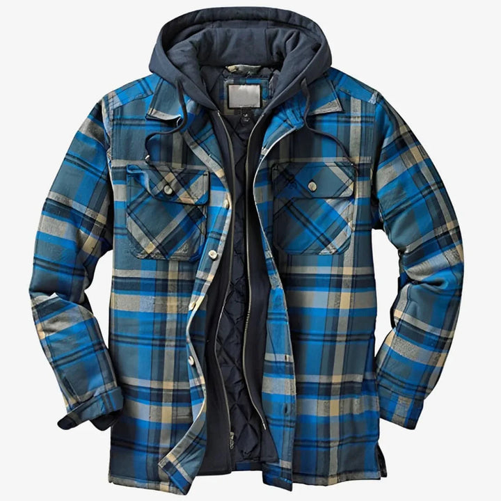 Herre Flaneljakke Moderne Pasform, Multifarvet; Blødt Flanelfor og Klassisk Snit.