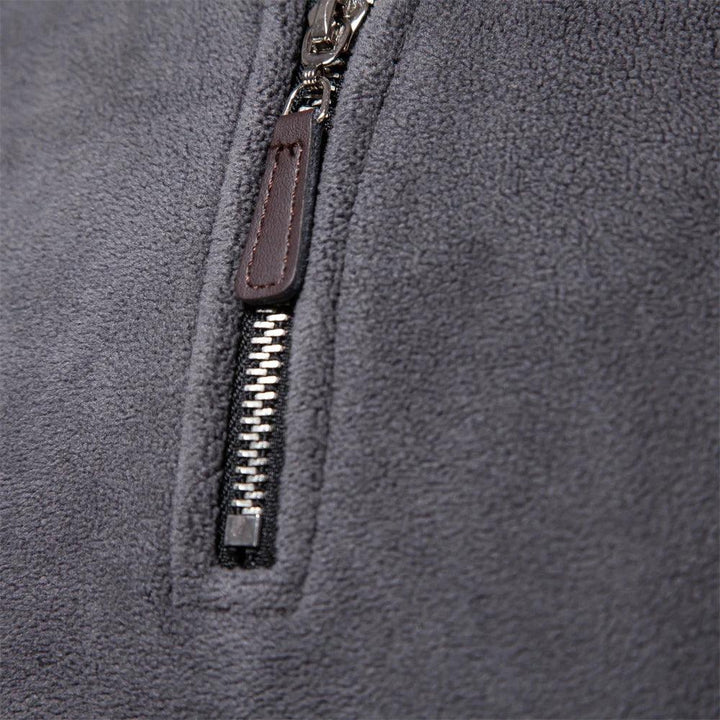 Mænds fleece vinterjakke med lynlås, blødt og varmt materiale, stilfuld omvendt krave, perfekt vinterjakke.