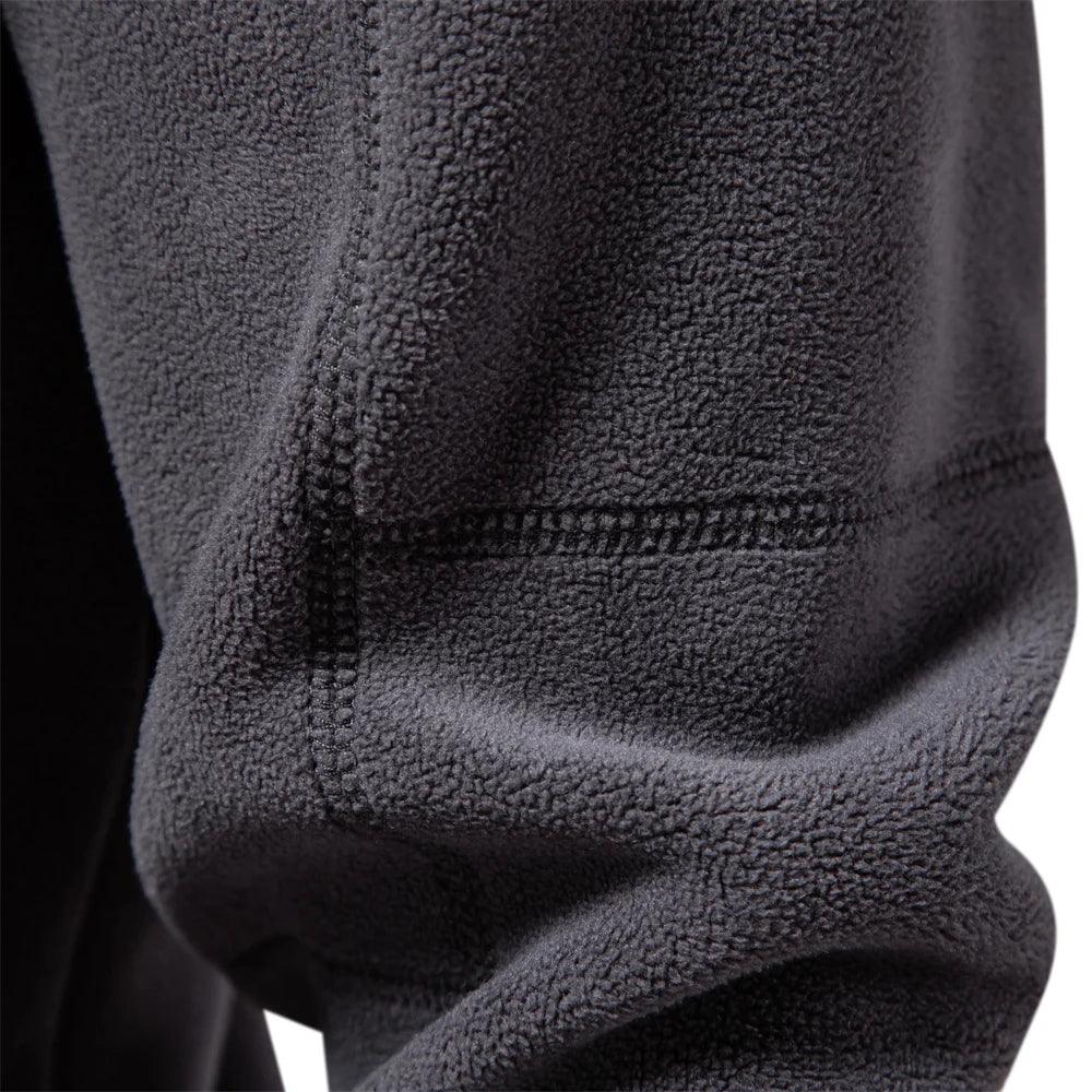 Mænds fleece vinterjakke med lynlås, blødt og varmt materiale, stilfuld omvendt krave, perfekt vinterjakke.