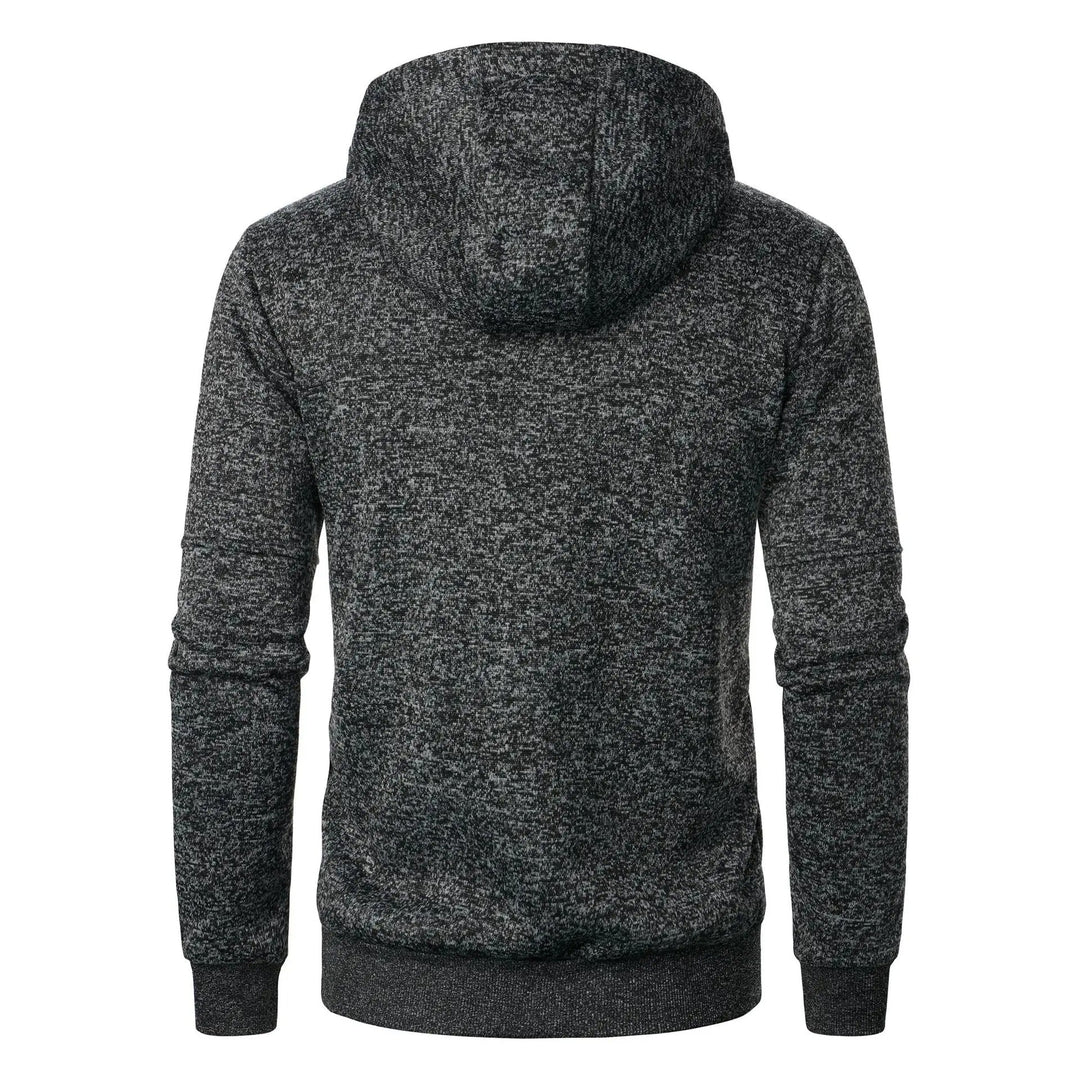 "Miesten harmaa urheilu hupullinen takki, hengittävää materiaalia, sporttiset yksityiskohdat, rento tyyli treeneihin."