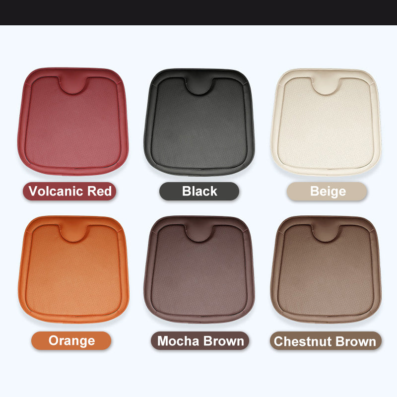 Mænds åndbare læder bil sædepude, beige; ergonomisk design, blødt memoryskum, skridsikker overflade.