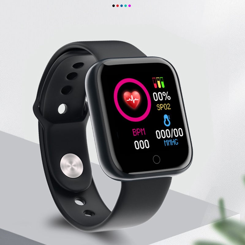 Multifunktions smartwatch til mænd og kvinder med pulsmåler, stilfuldt design, sort eller sølvhvid, 1,3 tommer skærm.