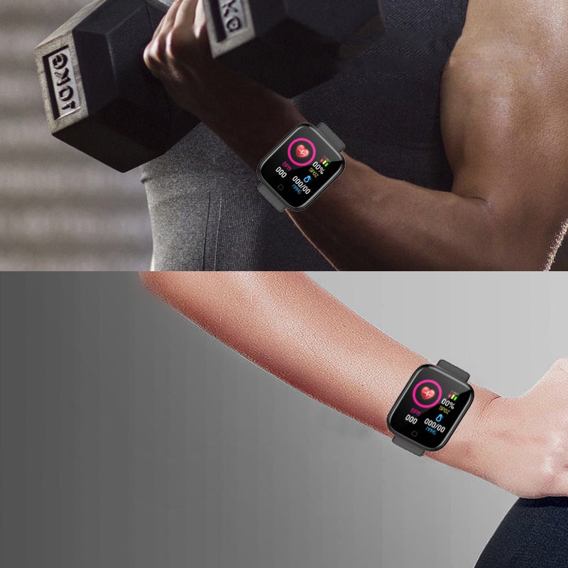 Multifunktions smartwatch til mænd og kvinder med pulsmåler, stilfuldt design, sort eller sølvhvid, 1,3 tommer skærm.