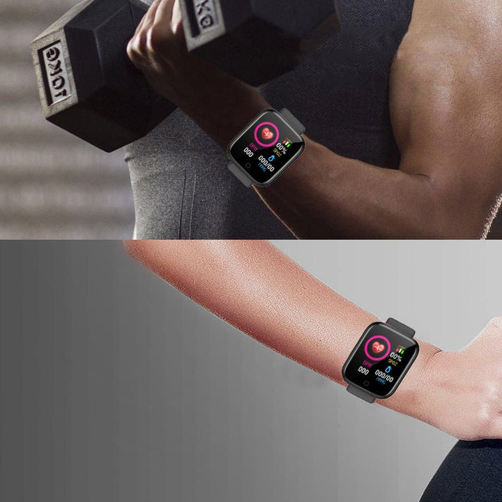 Multifunktions smartwatch til mænd og kvinder med pulsmåler, stilfuldt design, sort eller sølvhvid, 1,3 tommer skærm.