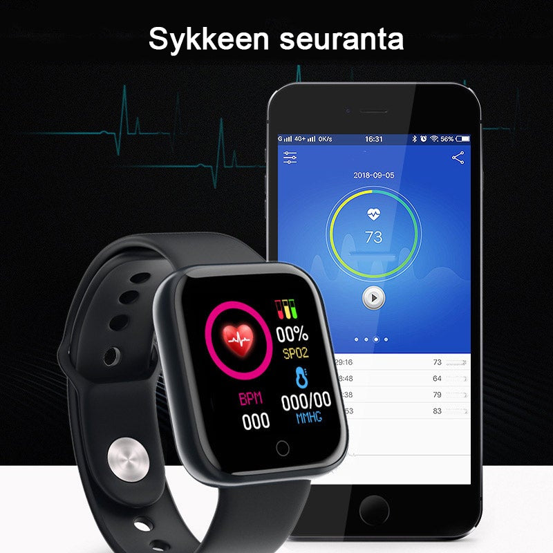 Multifunktions smartwatch til mænd og kvinder med pulsmåler, stilfuldt design, sort eller sølvhvid, 1,3 tommer skærm.