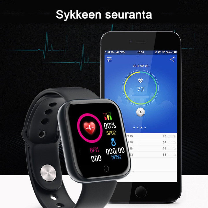 Multifunktions smartwatch til mænd og kvinder med pulsmåler, stilfuldt design, sort eller sølvhvid, 1,3 tommer skærm.