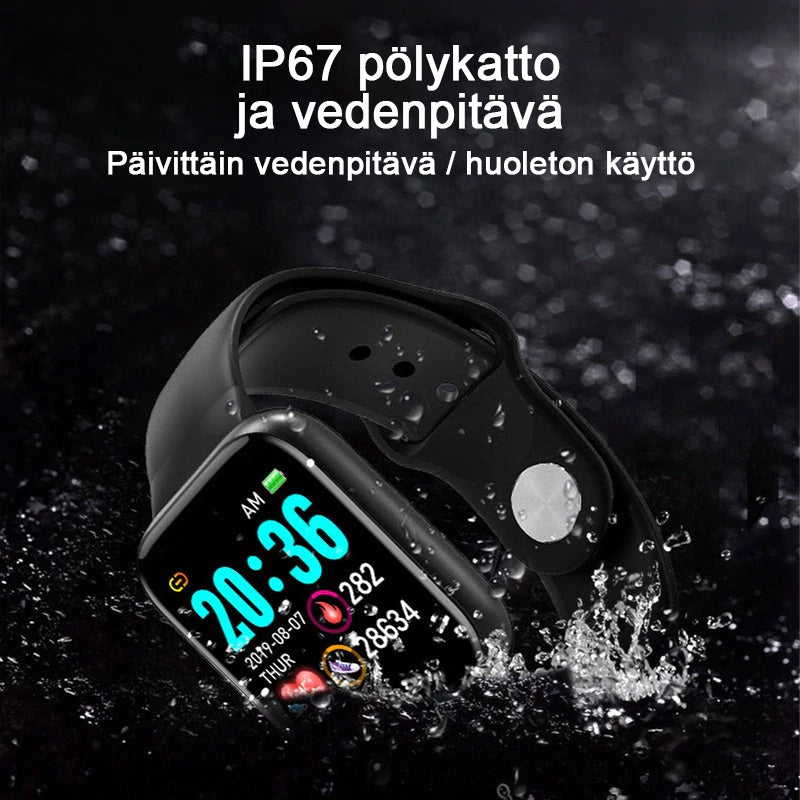 Multifunktions smartwatch til mænd og kvinder med pulsmåler, stilfuldt design, sort eller sølvhvid, 1,3 tommer skærm.