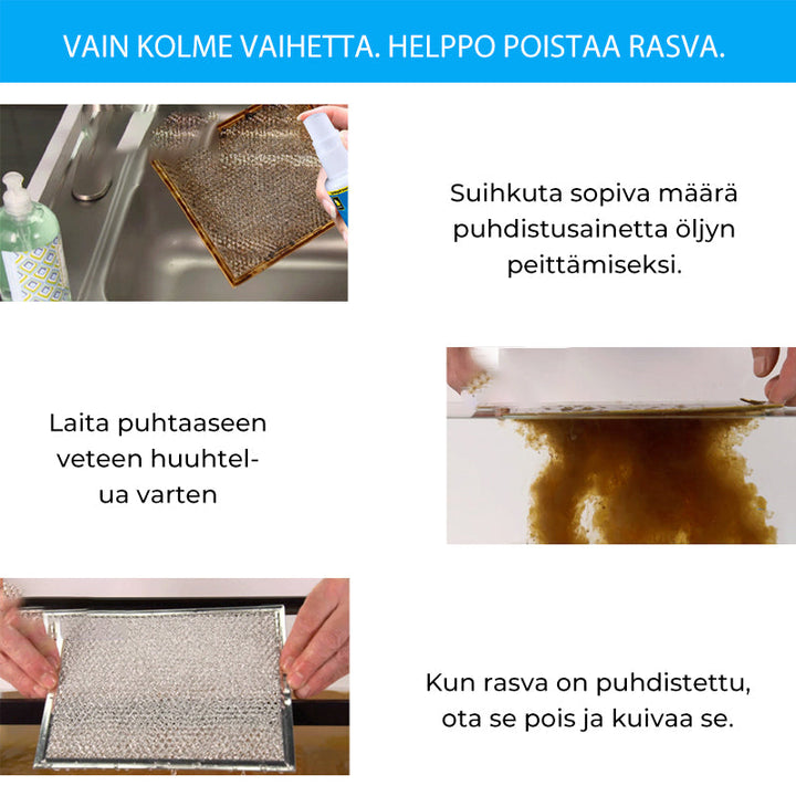 Alsidig fedtfjerner til mænd og kvinder, hvid flaske, renser effektivt stof- og glasoverflader.