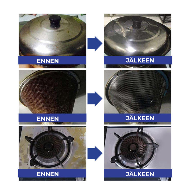 Alsidig fedtfjerner til mænd og kvinder, hvid flaske, renser effektivt stof- og glasoverflader.