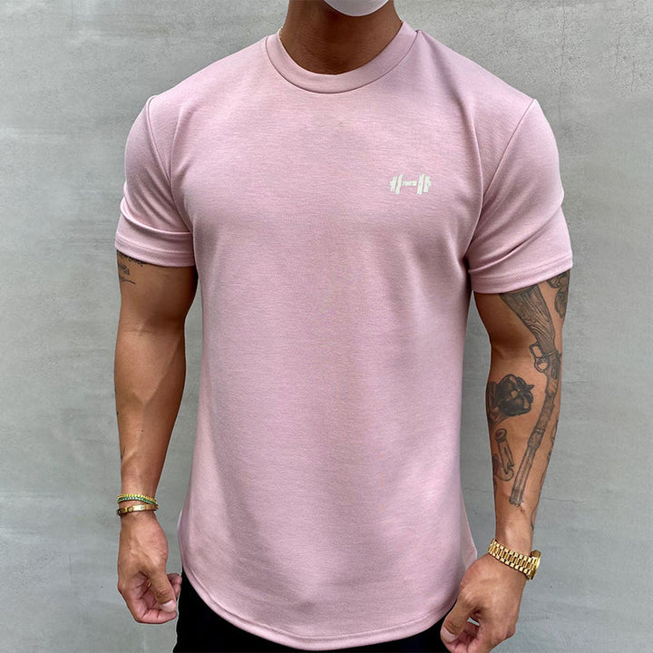 Herre trænings t-shirt i khaki, sort, hvid, vinrød og lyserød. Åndbar og komfortabel til sport.