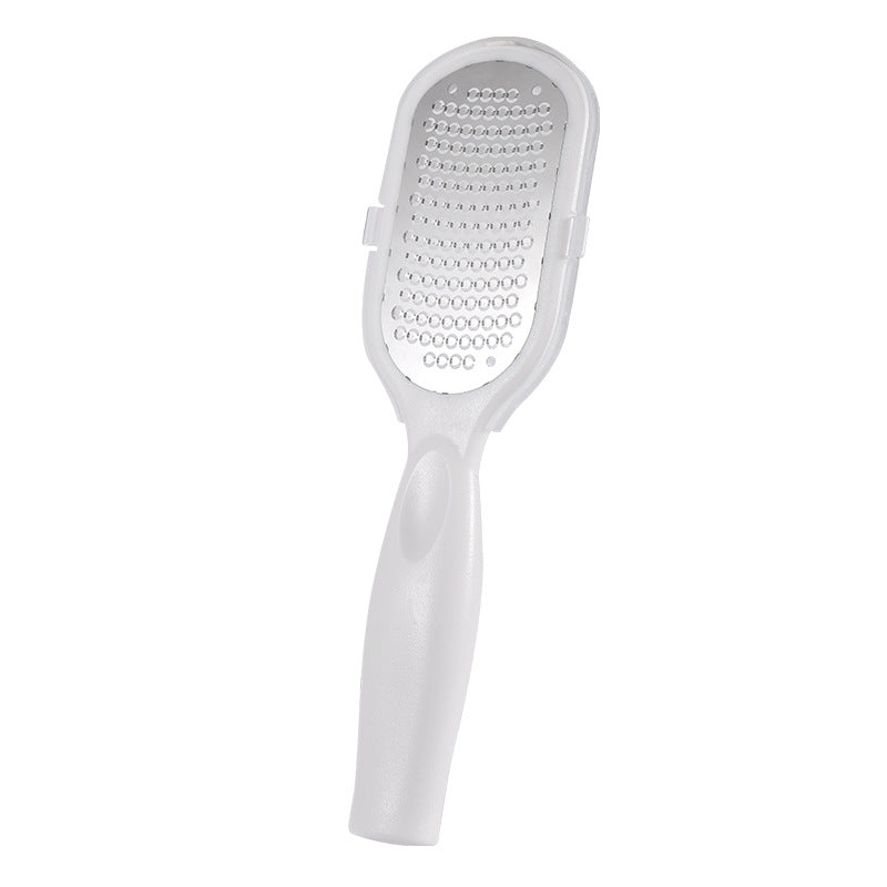 Mænds dobbeltsidede fodfil i rustfrit stål, ergonomisk håndtag, sort/hvid, til hjemmefodpleje