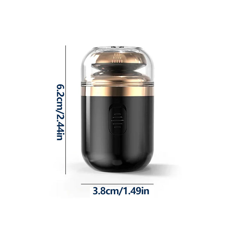 Kompakt barbermaskine til mænd, sort og sølv, USB-C-opladning, kompakt størrelse og effektive netblade.