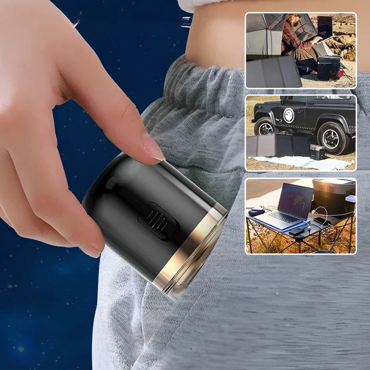 Kompakt barbermaskine til mænd, sort og sølv, USB-C-opladning, kompakt størrelse og effektive netblade.