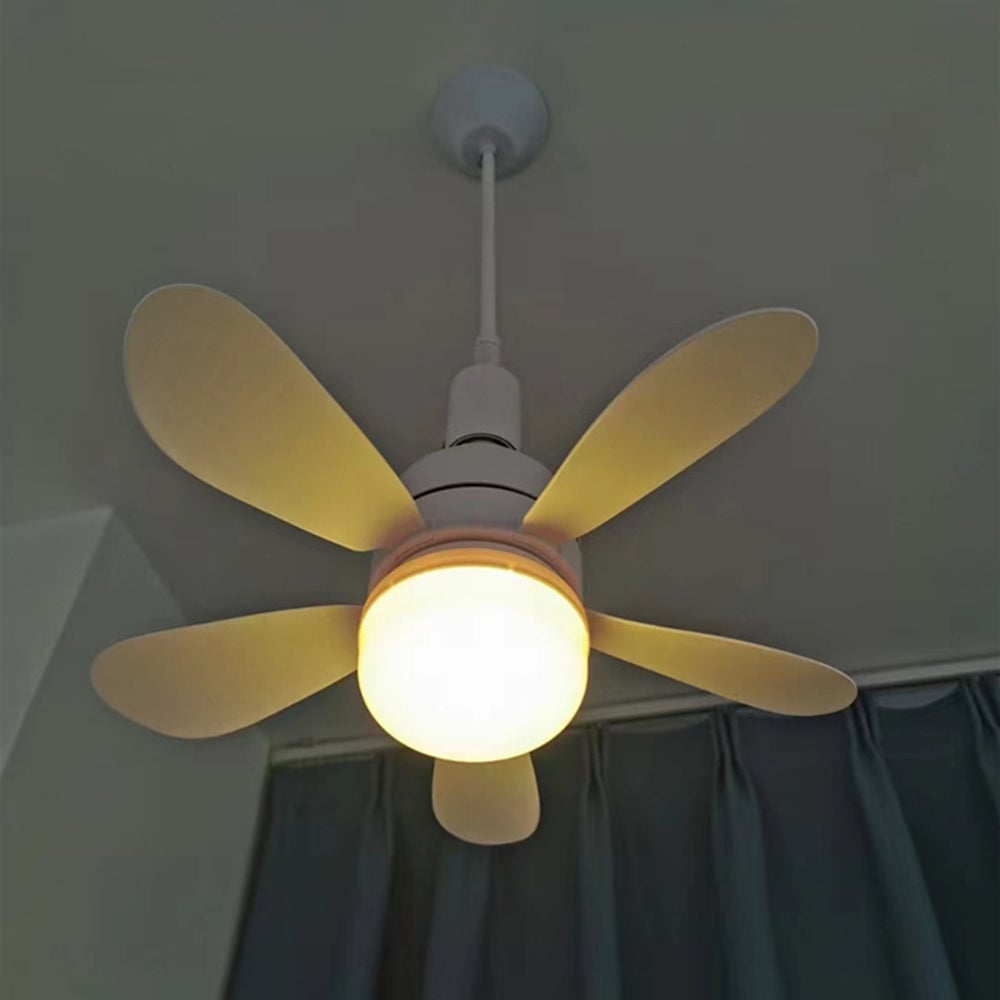 Herre loftventilator med LED-lys, moderne design, sort ramme, klar belysning og køling i én pakke.