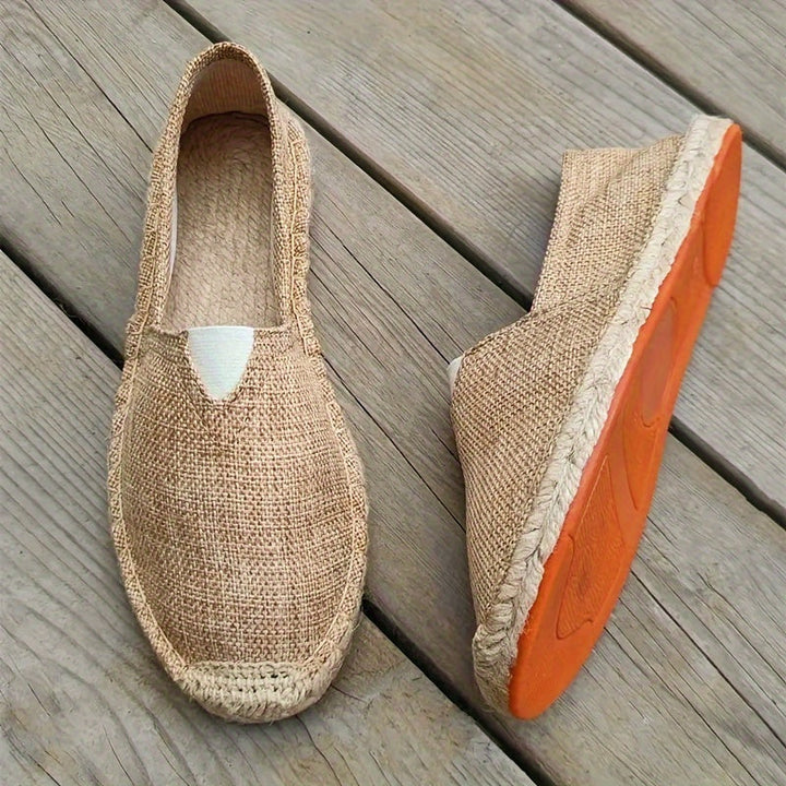 Herre lette espadriller i sommerens farver, beige, grå, sort, med åndbart design og slip-on komfort.