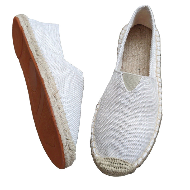 Herre lette espadriller i sommerens farver, beige, grå, sort, med åndbart design og slip-on komfort.