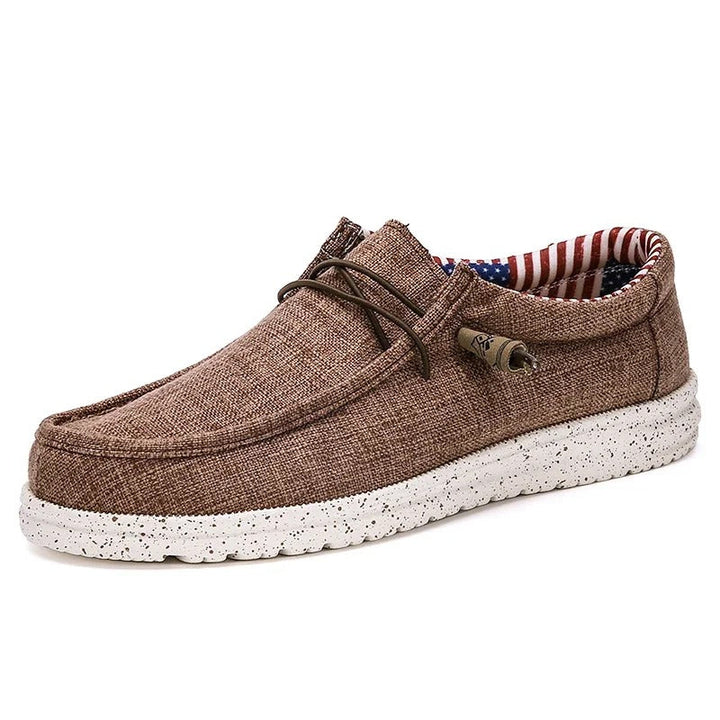 Miesten kevyt mokkanahkainen nauhallinen loafer, tyylikäs ja mukava, liukumaton pohja, sopii arkeen ja juhlaan.