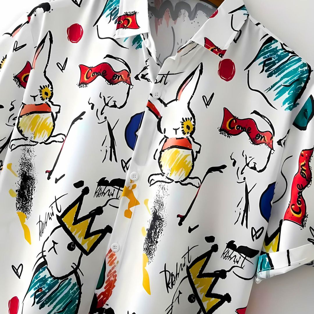 "Miesten kevyt t-paita, värikäs printti, rento istuvuus, hengittävä materiaali, kokoja S-3XL, ilmeikäs tyyli."