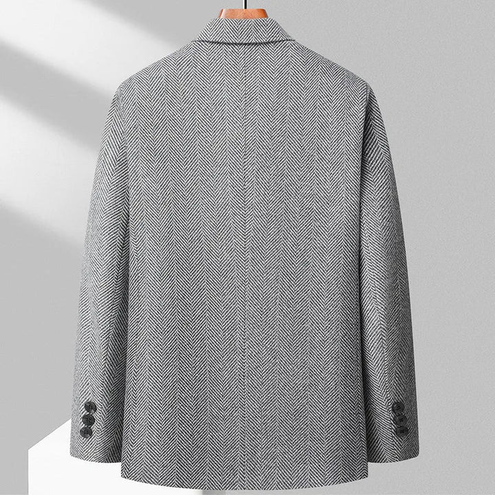 Herre klassisk blazer med pinstripe-mønster og skåret revers.