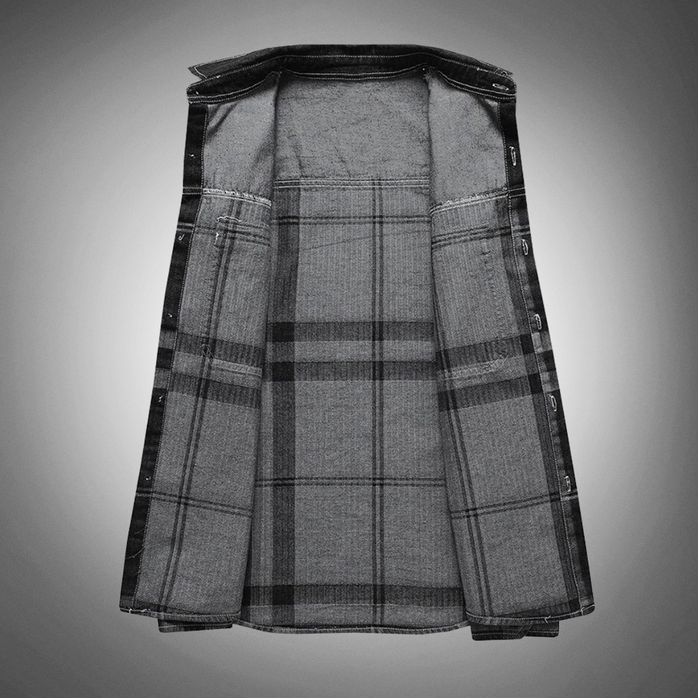 Herre klassisk jakke med traditionel knaplukning, brystlommer, blå, stilfuldt og tidløst design set forfra og bagfra