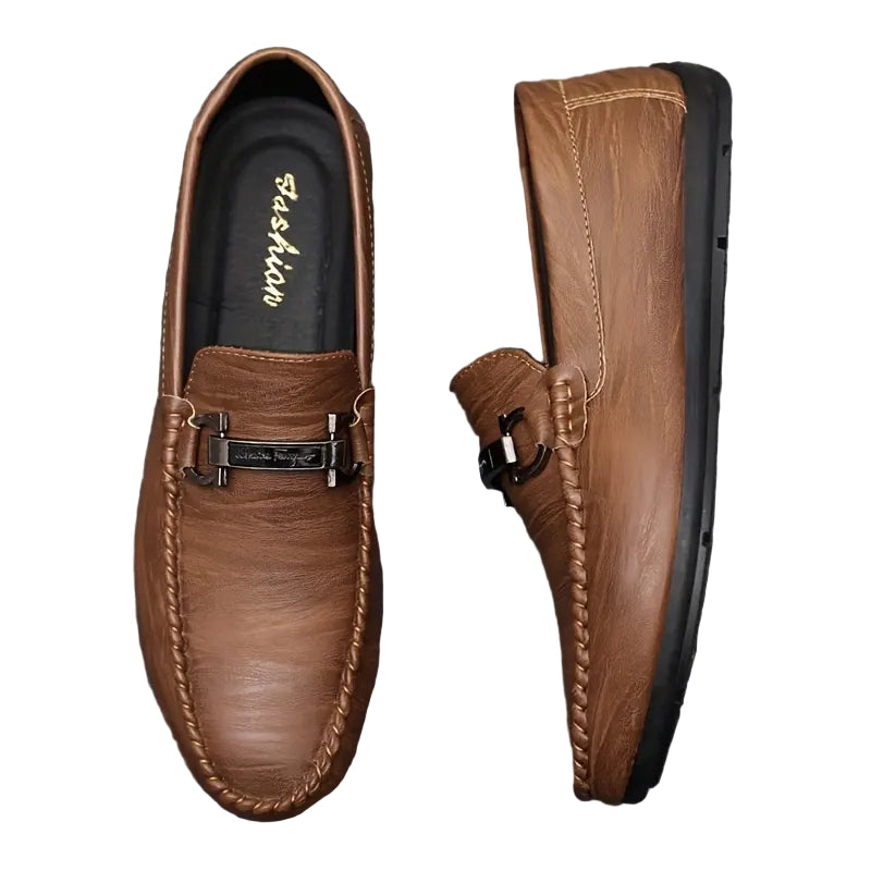 Miesten klassiset loaferit, pehmeä sisävuori, joustava pohja, musta väri, tyylikäs ja mukava muotoilu, sopii arkeen ja juhlaa