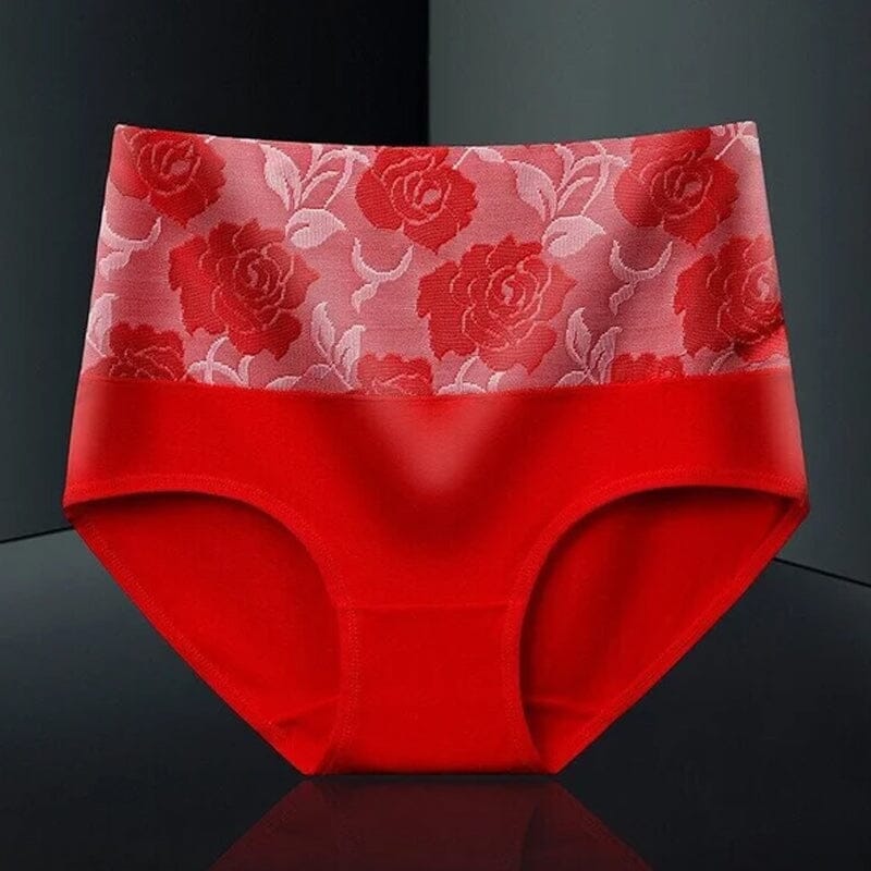 Herre boxershorts med højt liv og blomstermønster, rose jacquard-mønster, blød og elastisk pasform.