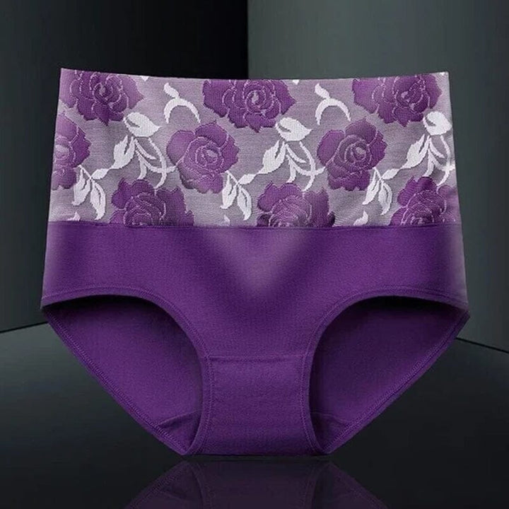 Herre boxershorts med højt liv og blomstermønster, rose jacquard-mønster, blød og elastisk pasform.