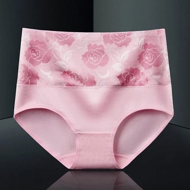 Herre boxershorts med højt liv og blomstermønster, rose jacquard-mønster, blød og elastisk pasform.