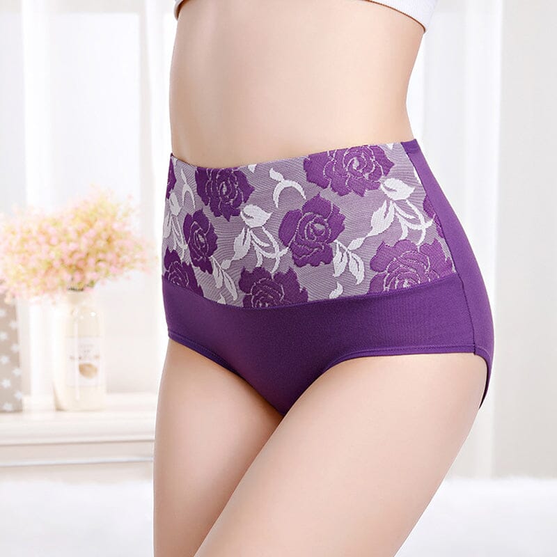Herre boxershorts med højt liv og blomstermønster, rose jacquard-mønster, blød og elastisk pasform.