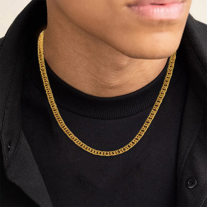 Herre guldbelagt hip-hop halskæde, 60/80 cm, imponerende urban elegance, metal kæde, smykke, nikkelfri.