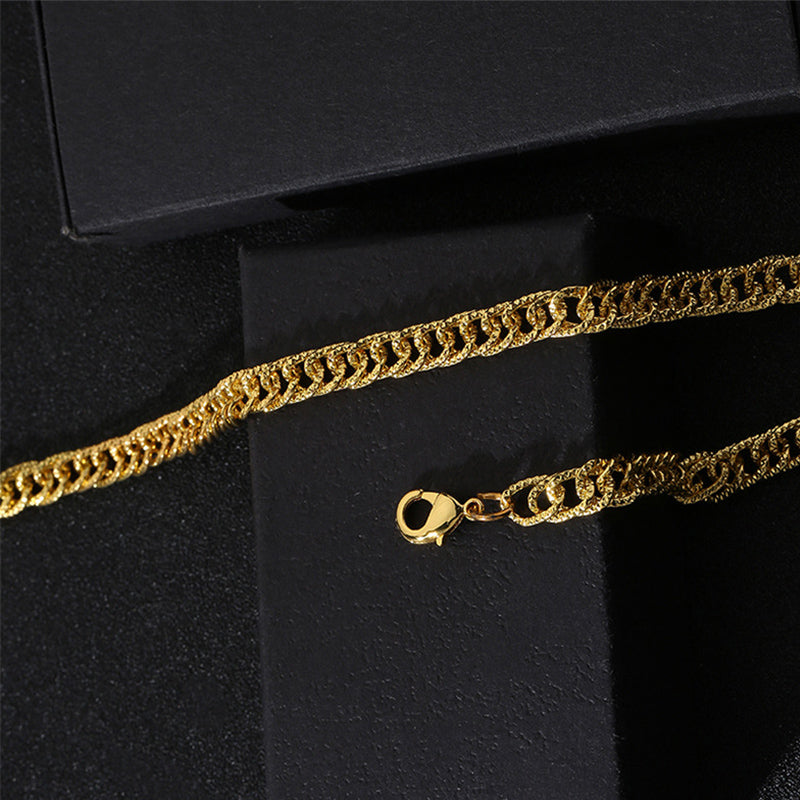 Herre guldbelagt hip-hop halskæde, 60/80 cm, imponerende urban elegance, metal kæde, smykke, nikkelfri.