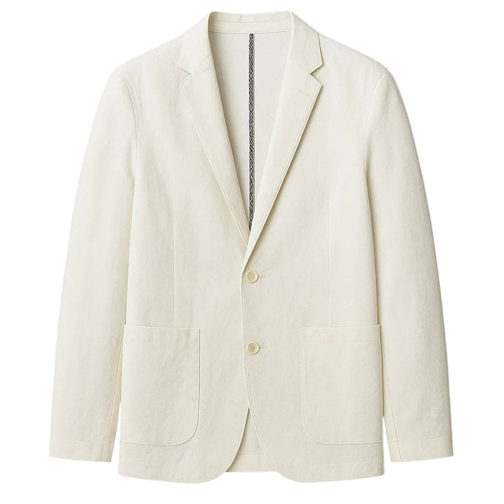 Herre linnedblazer forfra - moderne, let og stilfuld, perfekt til forår og sommer.