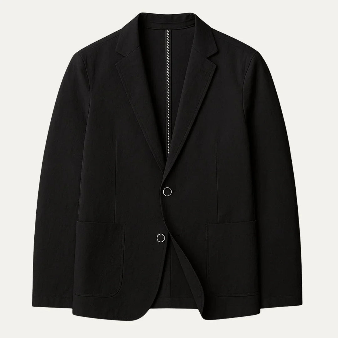 Herre linnedblazer forfra - moderne, let og stilfuld, perfekt til forår og sommer.