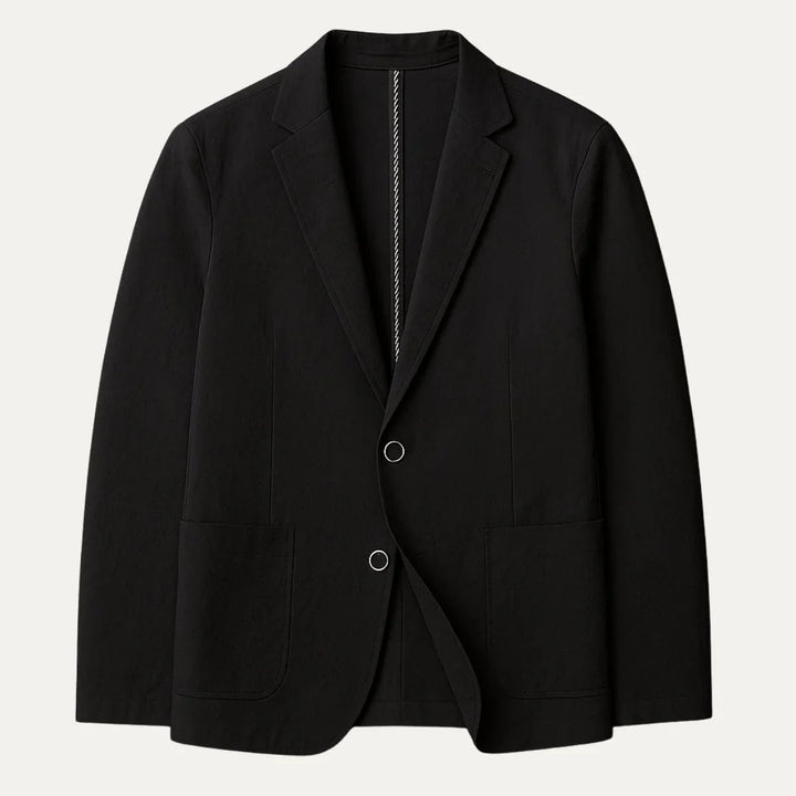 Herre linnedblazer forfra - moderne, let og stilfuld, perfekt til forår og sommer.