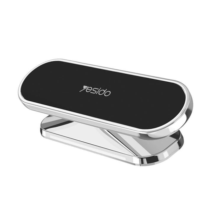 Magnetisk bilholder til mænd, 360° rotation, aluminium, stilfuld, holdbar, grå, minimalistisk design.