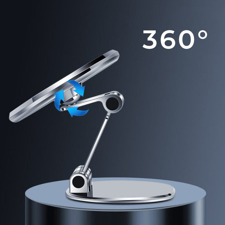 Herre magnetisk telefonholder til bil, sølvfarvet, kompakt og 360° roterbar, sikker og nem at installere.