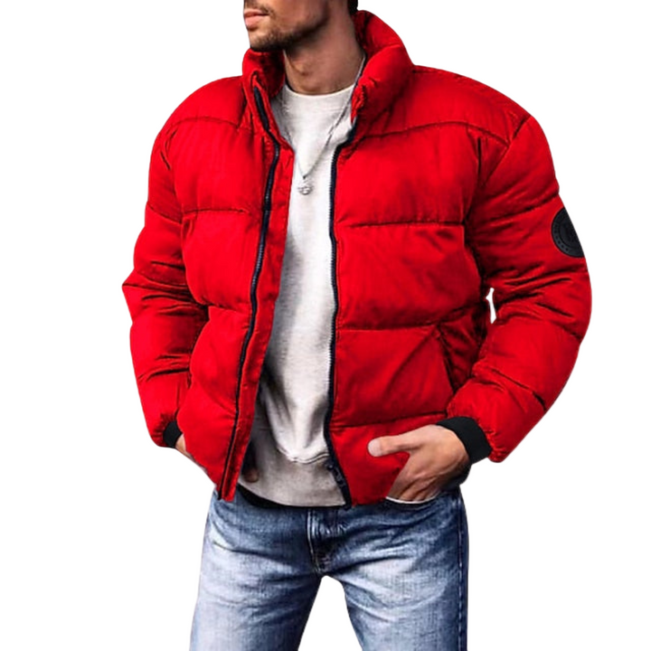Mænds moderne dunjakke, varm og let design, flere farver til vinterbrug, stilfuldt og funktionelt look.