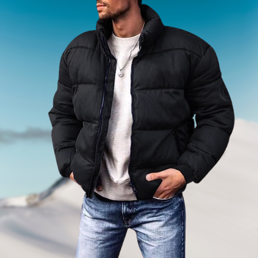 Mænds moderne dunjakke, varm og let design, flere farver til vinterbrug, stilfuldt og funktionelt look.
