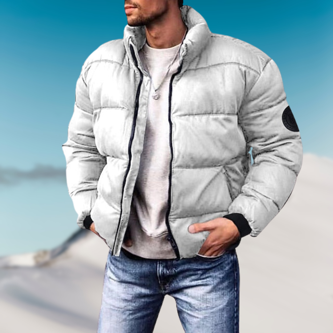 Mænds moderne dunjakke, varm og let design, flere farver til vinterbrug, stilfuldt og funktionelt look.