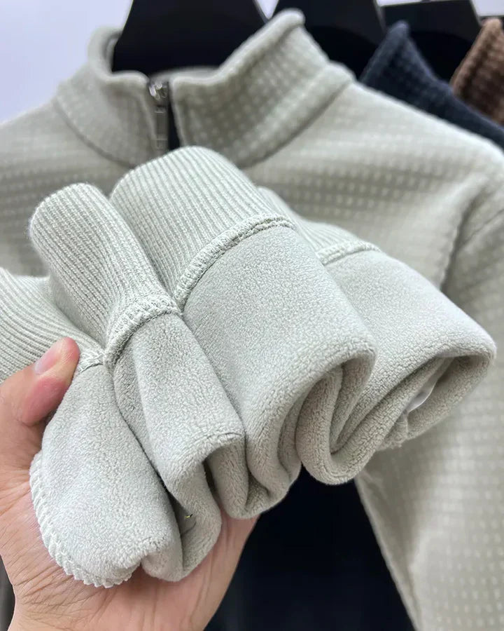 Miesten moderni alpaka-fleece-pusero, puoli vetoketju, pehmeä, lämmin, ajaton leikkaus. Täydellinen viileisiin päiviin.