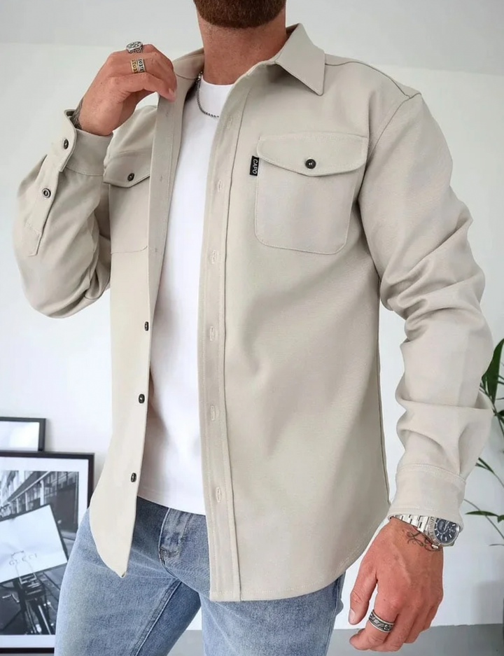 "Miesten moderni paita, hengittävä kangas, tyylikäs leikkaus, beige, sininen, harmaa, musta, muodikas ja mukava."