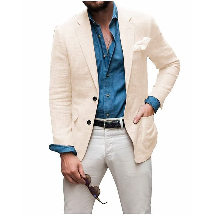 Herre multifarvet afslappet blazer, let og åndbar, velegnet til alle årstider og lejligheder.