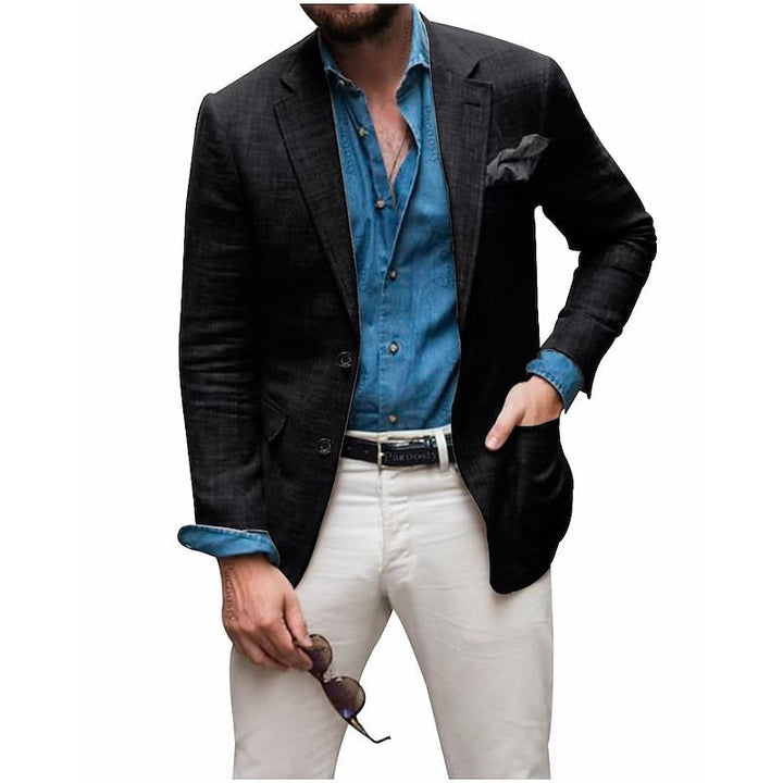 Herre multifarvet afslappet blazer, let og åndbar, velegnet til alle årstider og lejligheder.