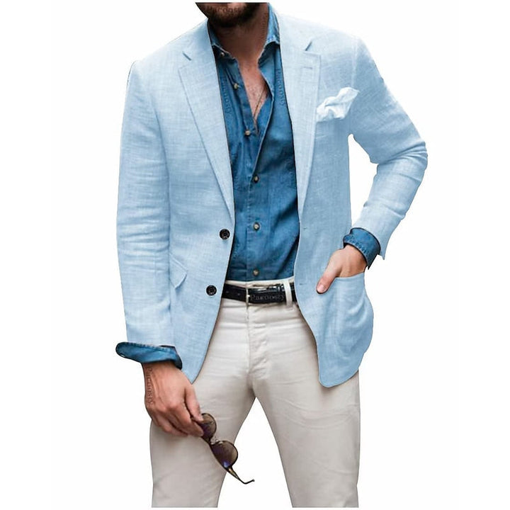 Herre multifarvet afslappet blazer, let og åndbar, velegnet til alle årstider og lejligheder.