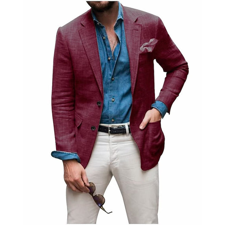Herre multifarvet afslappet blazer, let og åndbar, velegnet til alle årstider og lejligheder.