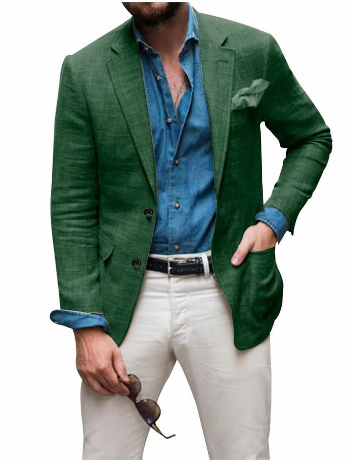 Herre multifarvet afslappet blazer, let og åndbar, velegnet til alle årstider og lejligheder.