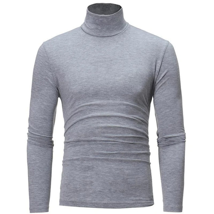 "Miesten musta slim-fit korkeakauluksinen lämpöpaita, pitkähihaiset, moderni malli talvivalikoimaan."