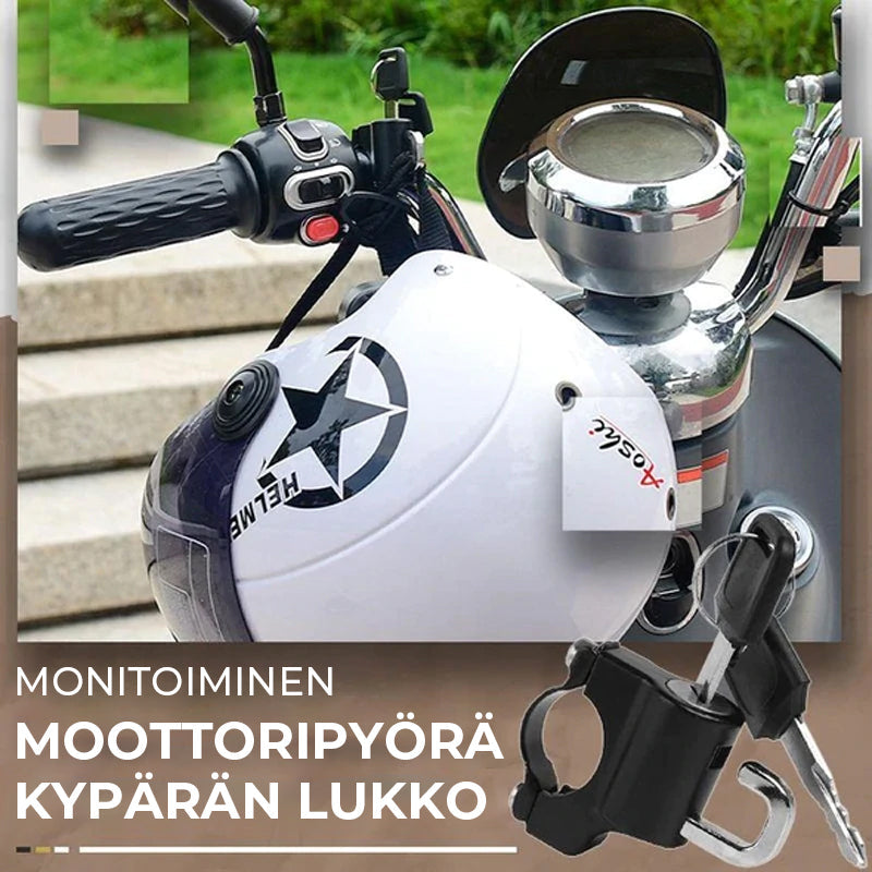 Mænds sorte universelle hjelmlås i aluminium, passer til alle styr. Multifunktionel og holdbar løsning.