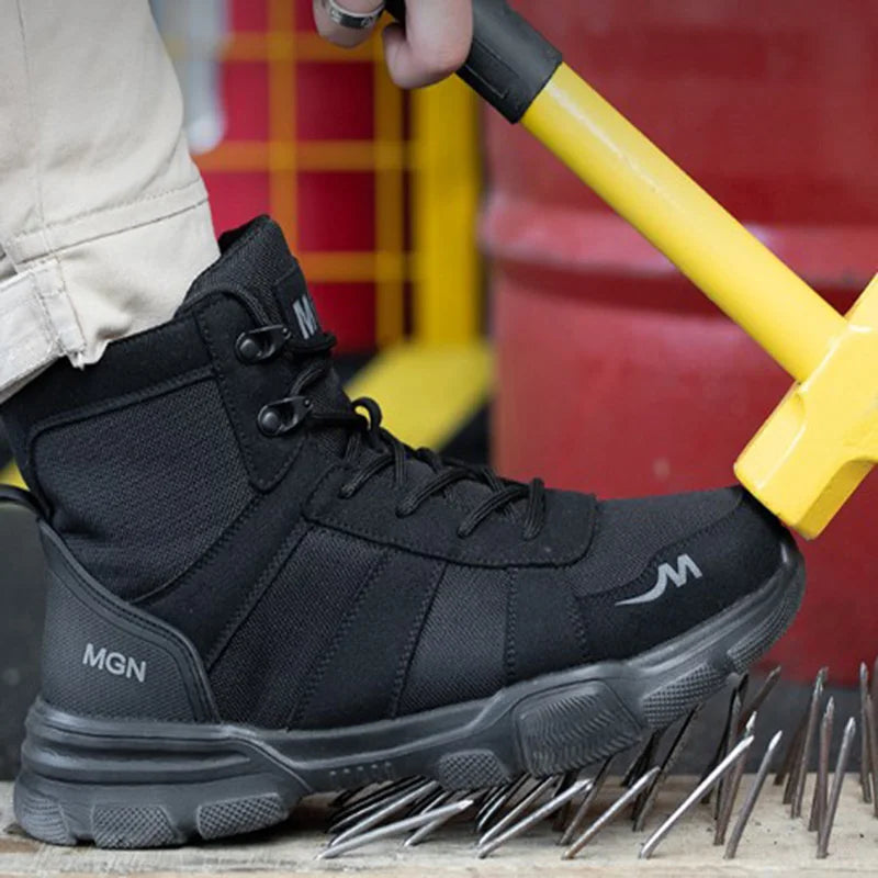 Miesten mustat ja ruskeat taktiset työkengät, koot 39-47, ergonominen suunnittelu ja liukastumista estävä pohja.